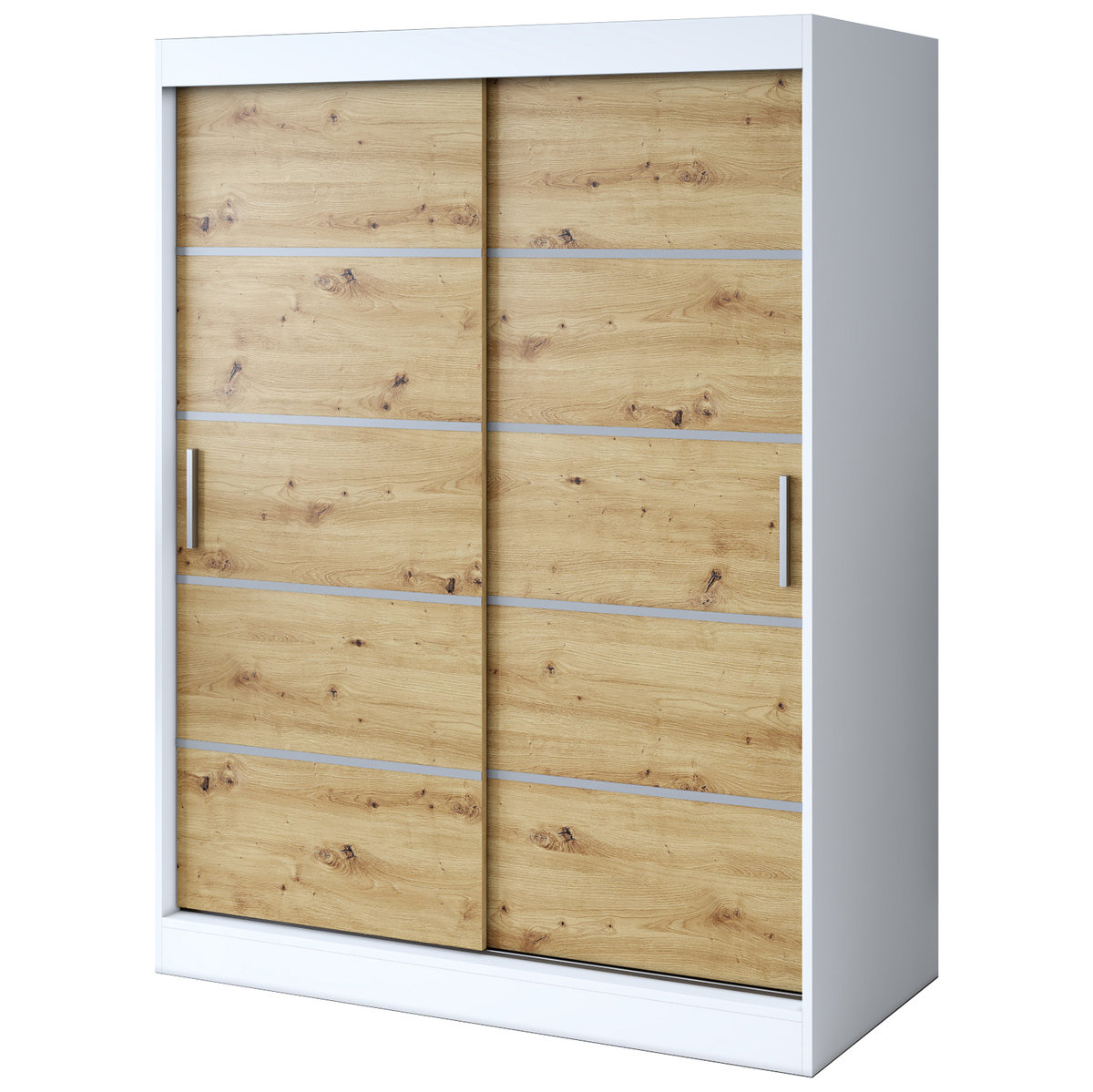 Szafa przesuwna 150x200 Nina , Biały Mat / Dąb Artisan