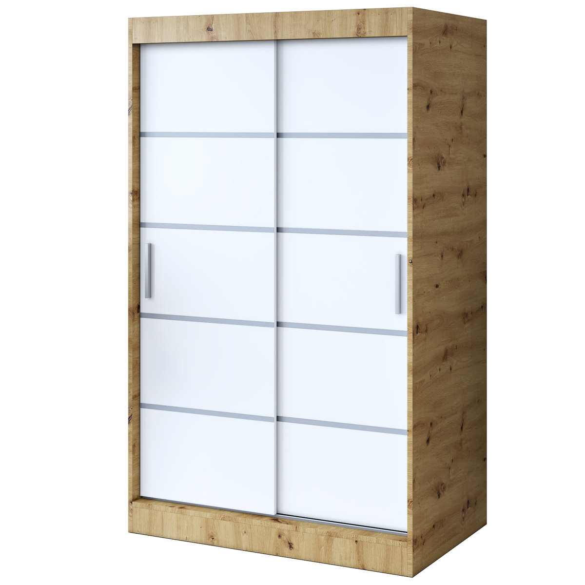 Szafa przesuwna 120x200 Nina , Dąb Artisan / Biały mat