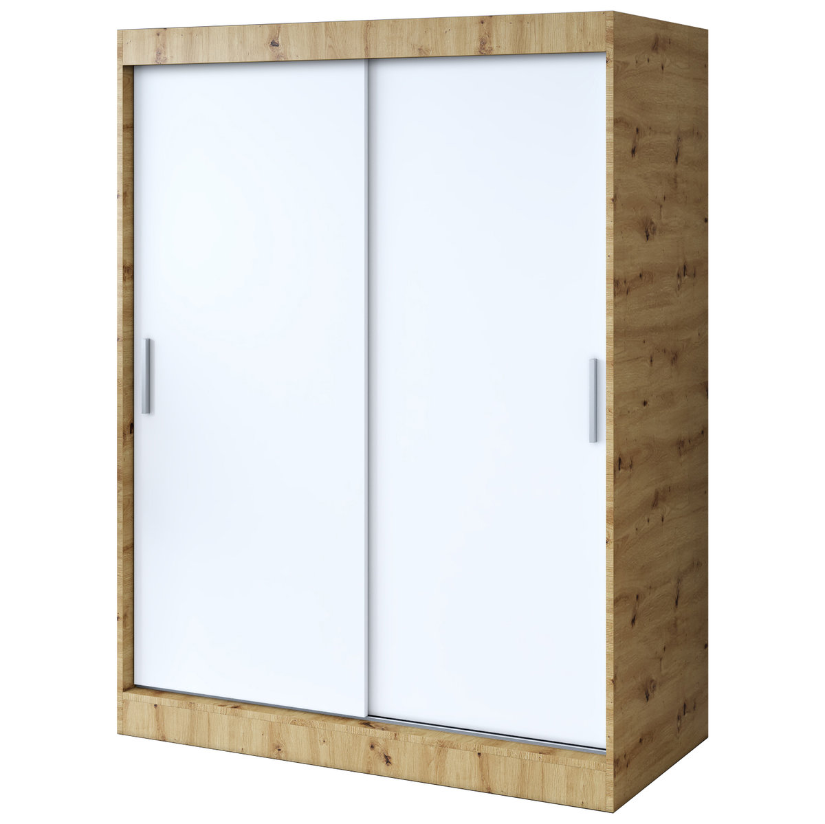 Szafa przesuwna 150x200 Gold , Dąb Artisan / Biały mat