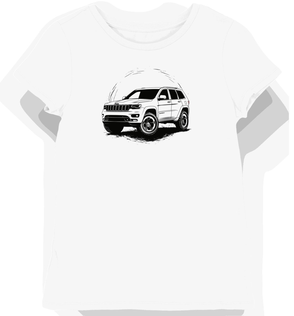 Koszulka damska biała Elegancki Jeep Grand Cherokee w Działaniu S