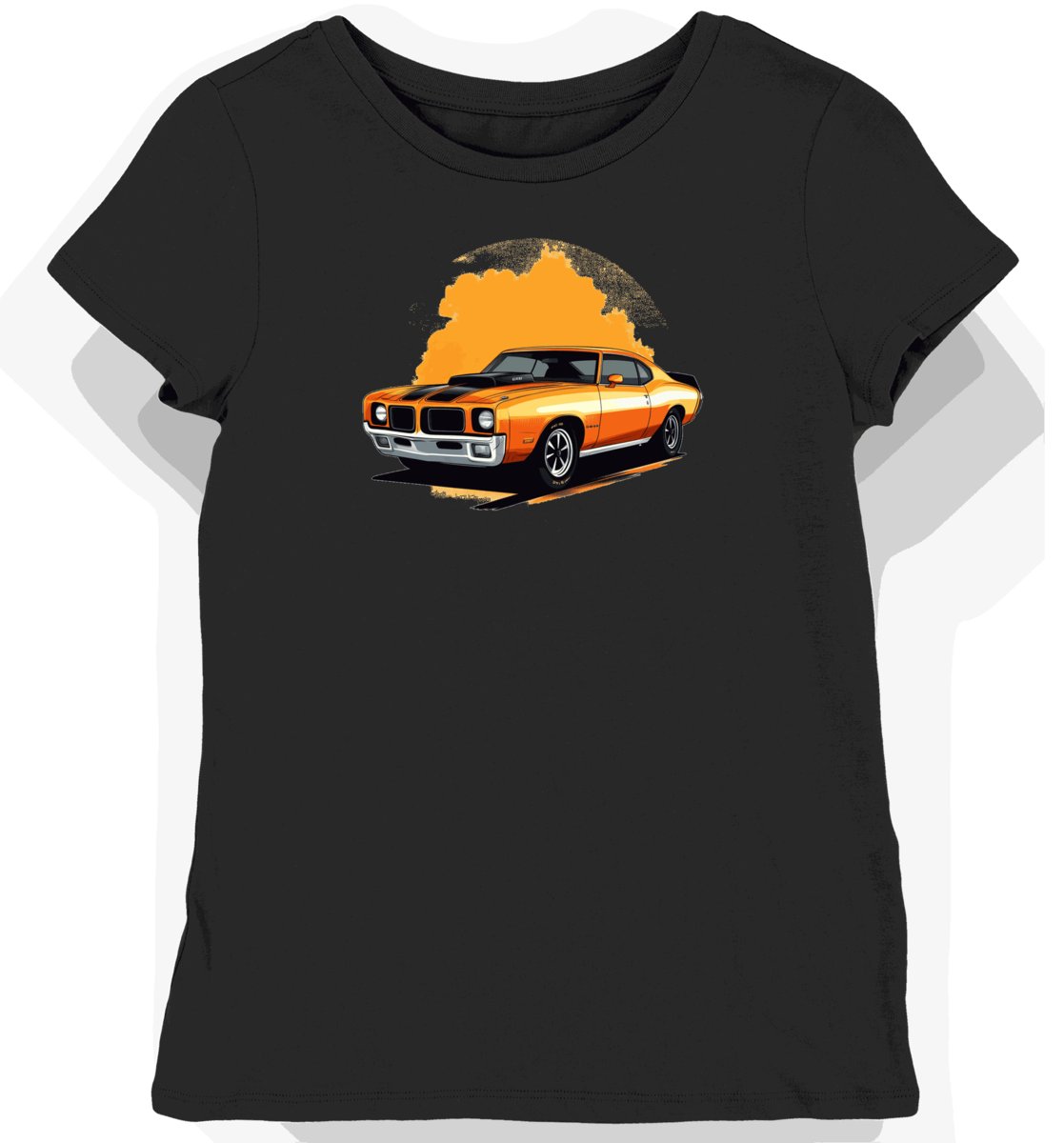 Koszulka damska czarna z motywem klasycznego auta Pontiac GTO XL