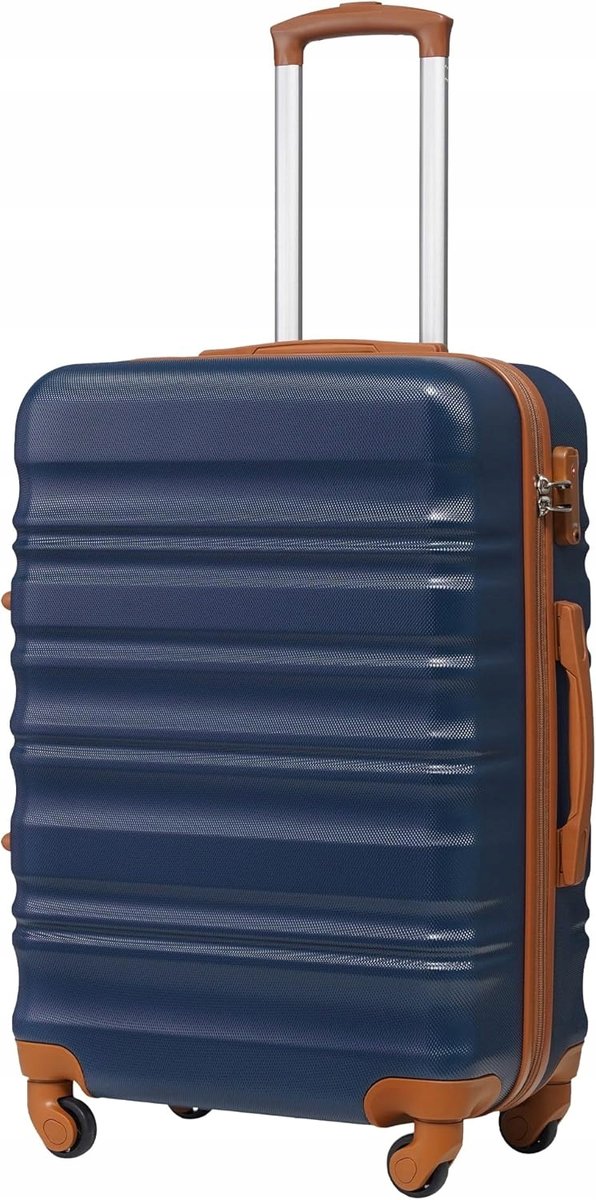 LEKKA WALIZKA KABINOWA BAGAŻ Z KOŁAMI COOLIFE ABS 77x53x30 CM 93L NIEBIESKA