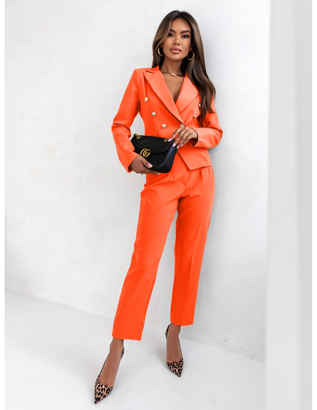 WP spodnie cygaretki z paskiem - orange