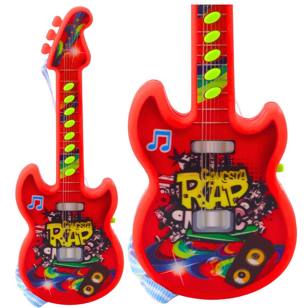 Gitara Elektryczna Dla Dzieci Melodie Gama Solmizacyjna Czerwona