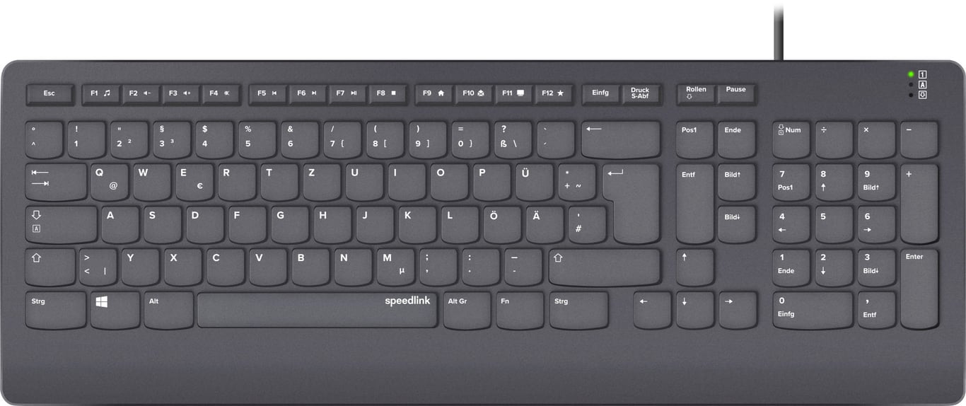 SPEEDLINK SL-640009-BK klawiatura Biuro USB QWERTZ Niemiecki Czarny SL-640009-BK SL-640009-BK