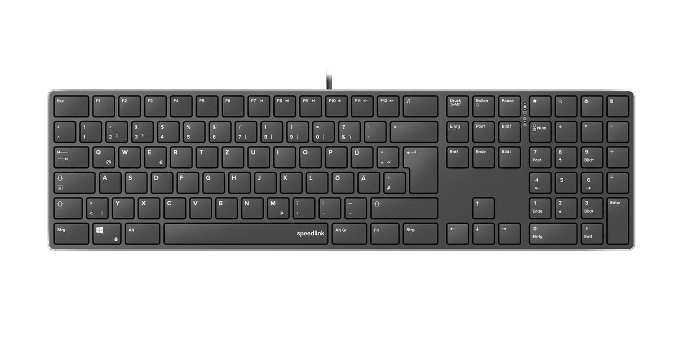 SPEEDLINK SL-640010-BK klawiatura Biuro USB Niemiecki Czarny SL-640010-BK SL-640010-BK