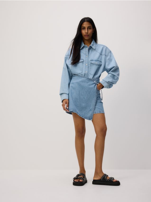 Reserved - Jeansowe spódnico-szorty - niebieski