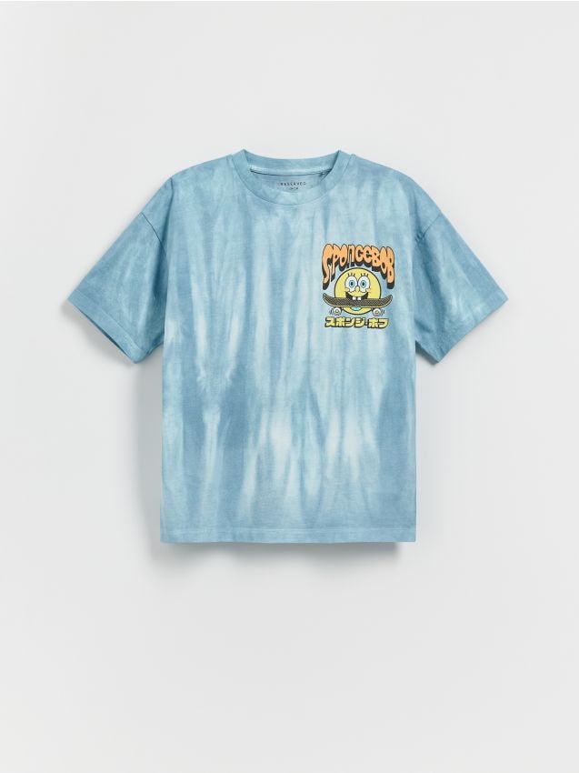 Reserved - T-shirt SpongeBob - złamana biel