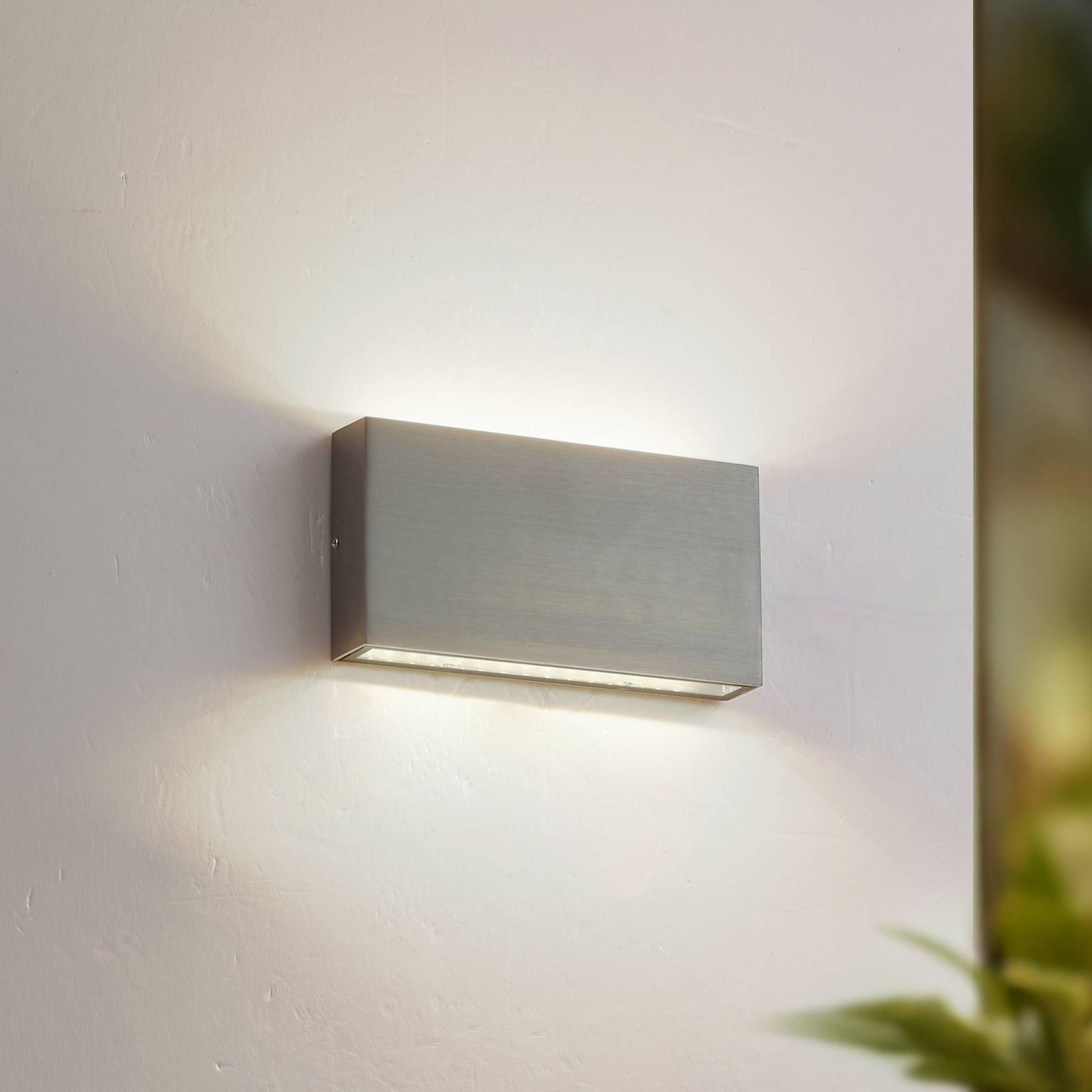 Lindby kinkiet zewnętrzny LED Jarte, szary, metal, 17cm, IP54