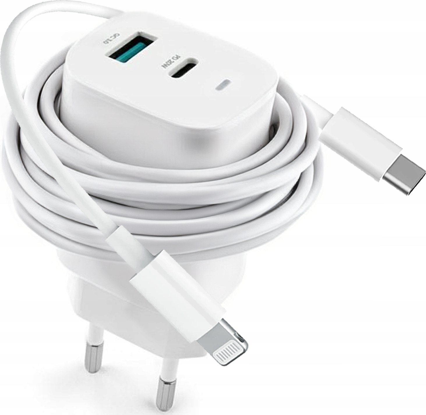 Ładowarka Vidvie ZESTAW SZYBKA ŁADOWARKA SIECIOWA DO iPhone USB TYPE-C KABEL 3000mA