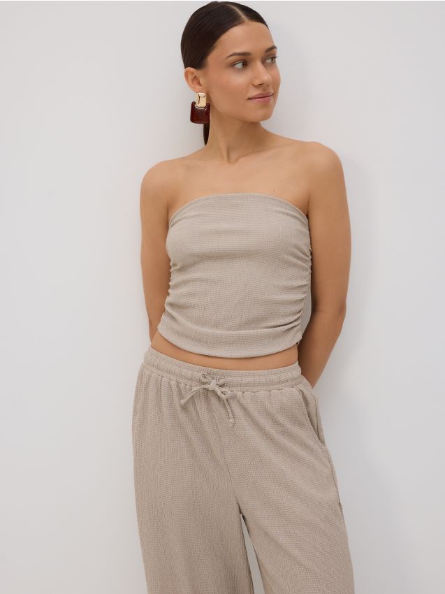 Reserved - LADIES` TOP - kremowy