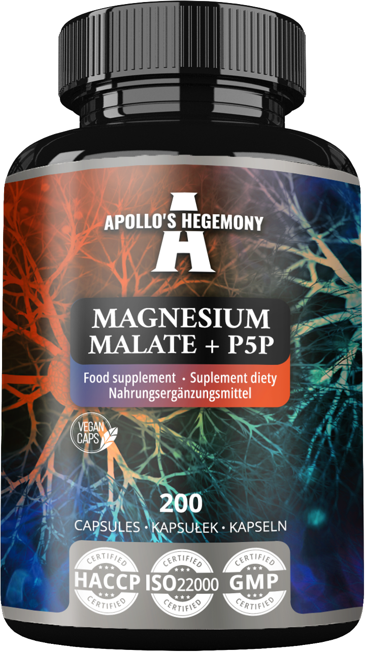 APOLLO'S HEGEMONY MAGNESIUM MALATE + P5P JABŁCZAN MAGNEZU Z WITAMINĄ B6 200 KAPSUŁEK