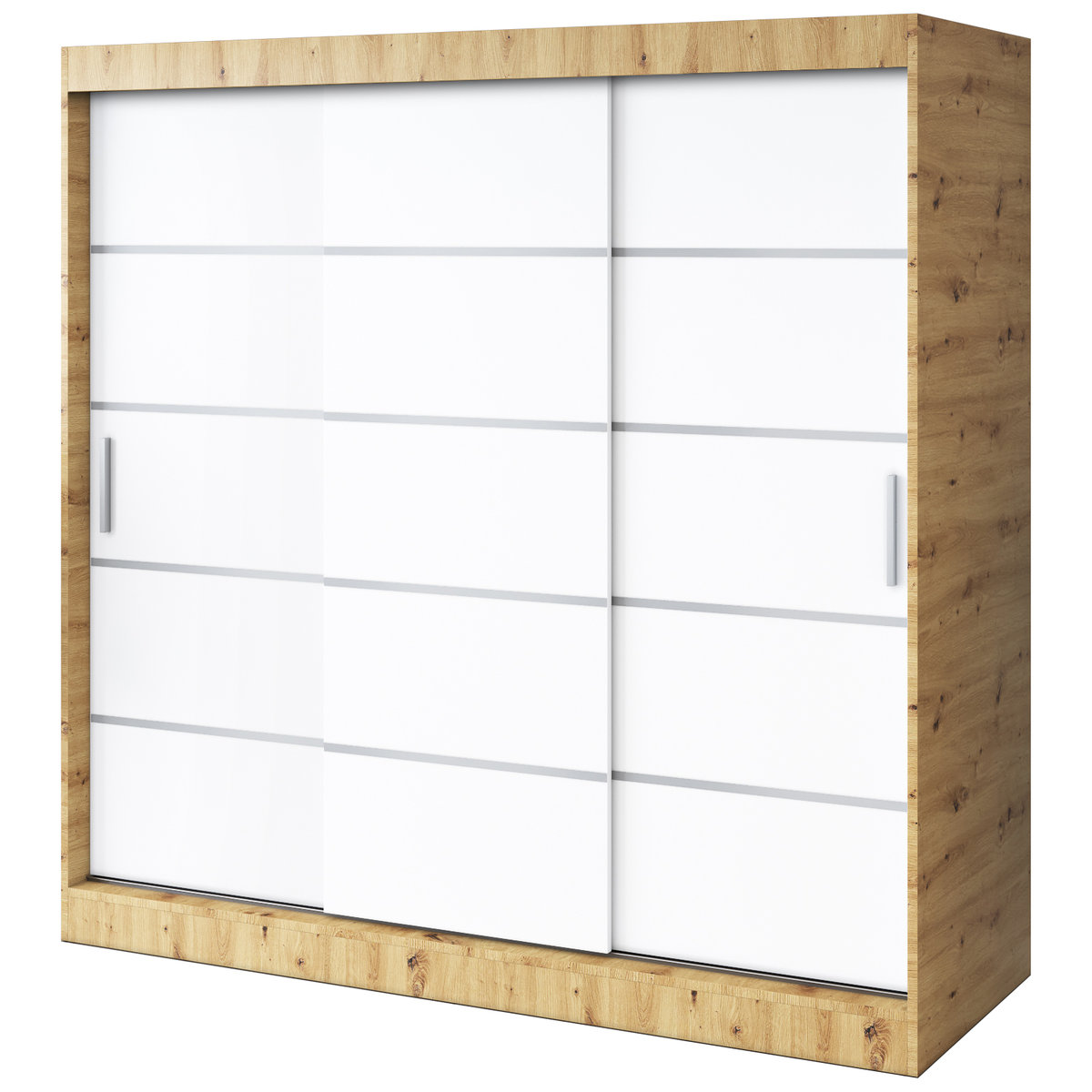 Szafa przesuwna 200x200 Nina , Dąb Artisan / Biały mat