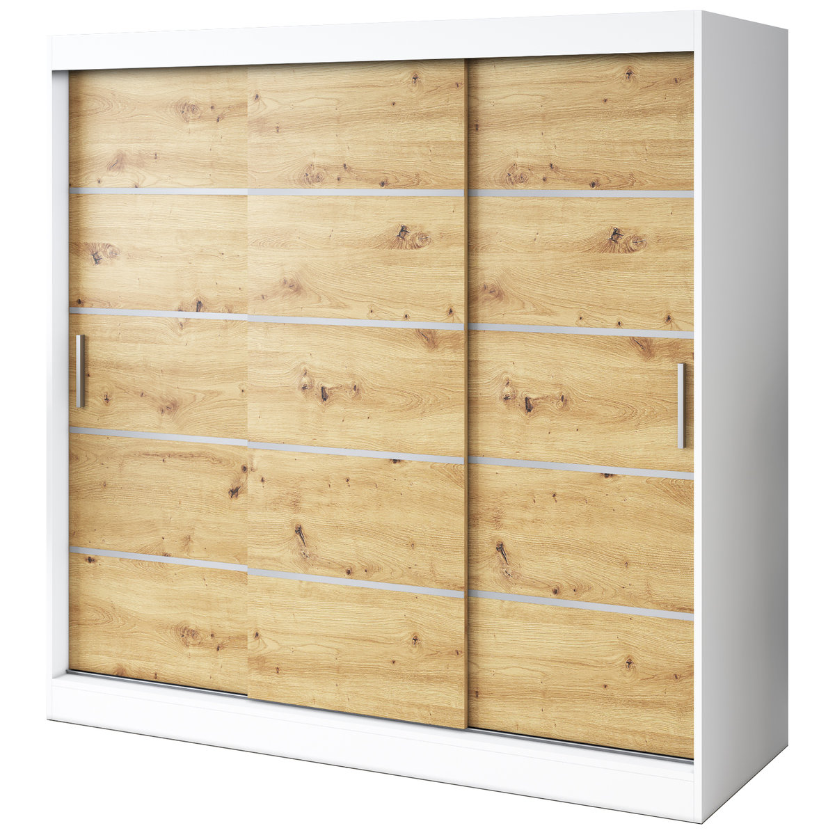 Szafa przesuwna 200x200 Nina , Biały mat / Dąb Artisan