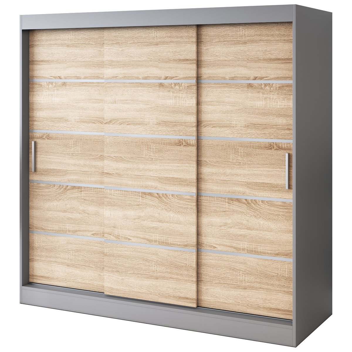 Szafa przesuwna 200x200 Nina , Antracyt mat / Dąb Sonoma