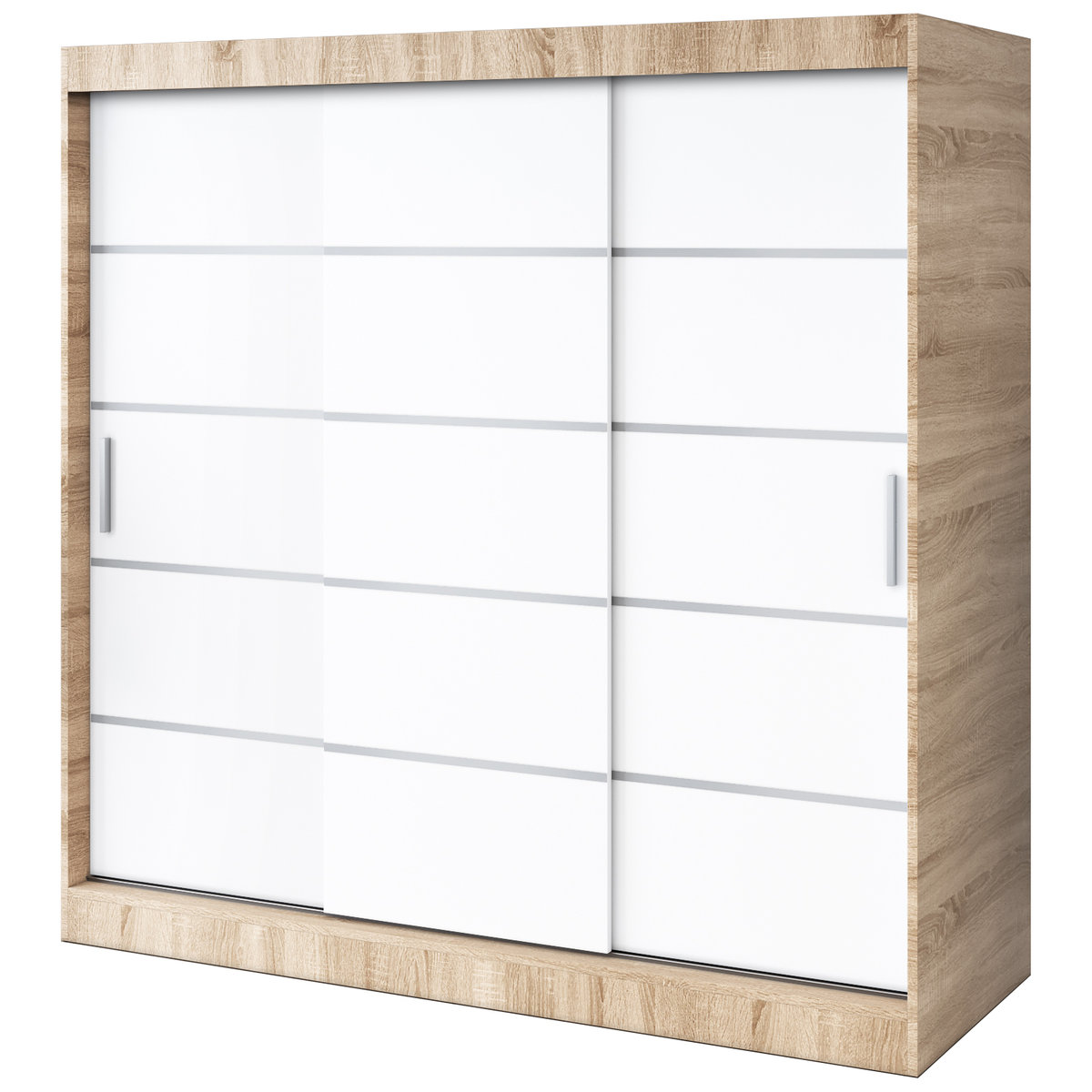 Szafa przesuwna 200x200 Nina , Dąb Sonoma / Biały mat