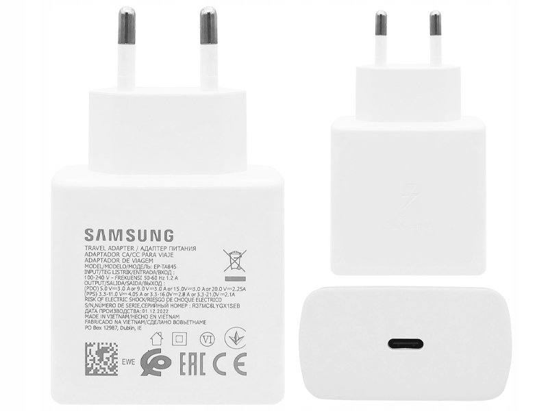 ORYGINALNA SZYBKA ŁADOWARKA SIECIOWA SAMSUNG EP-TA845 45W USB-C SUPER FAST