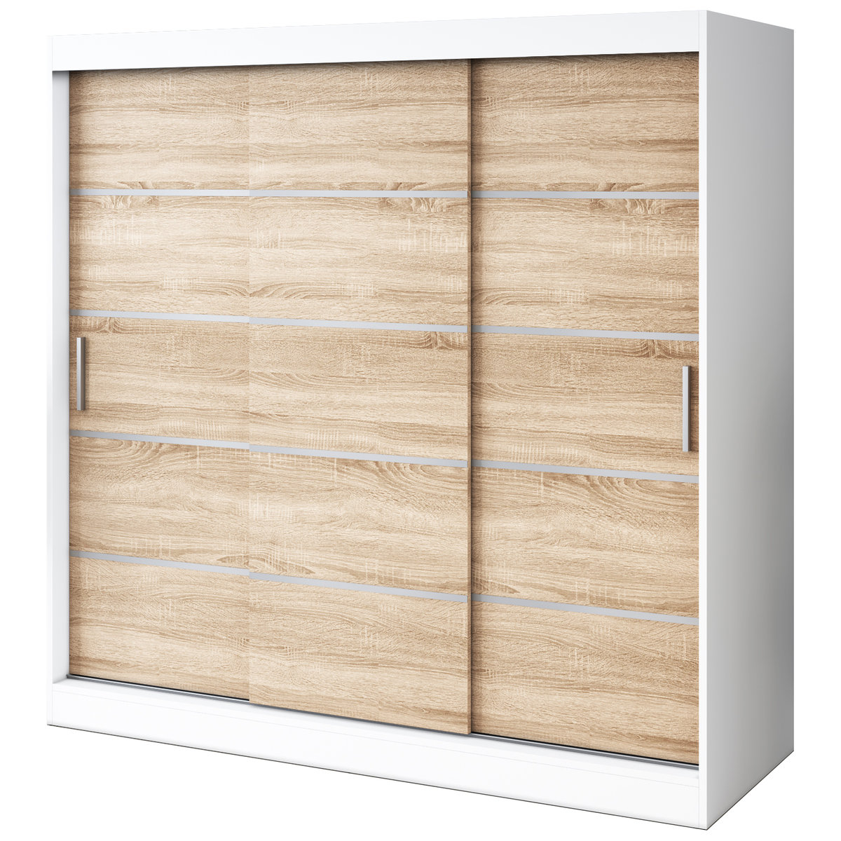 Szafa przesuwna 200x200 Nina , Biały mat / Dąb Sonoma