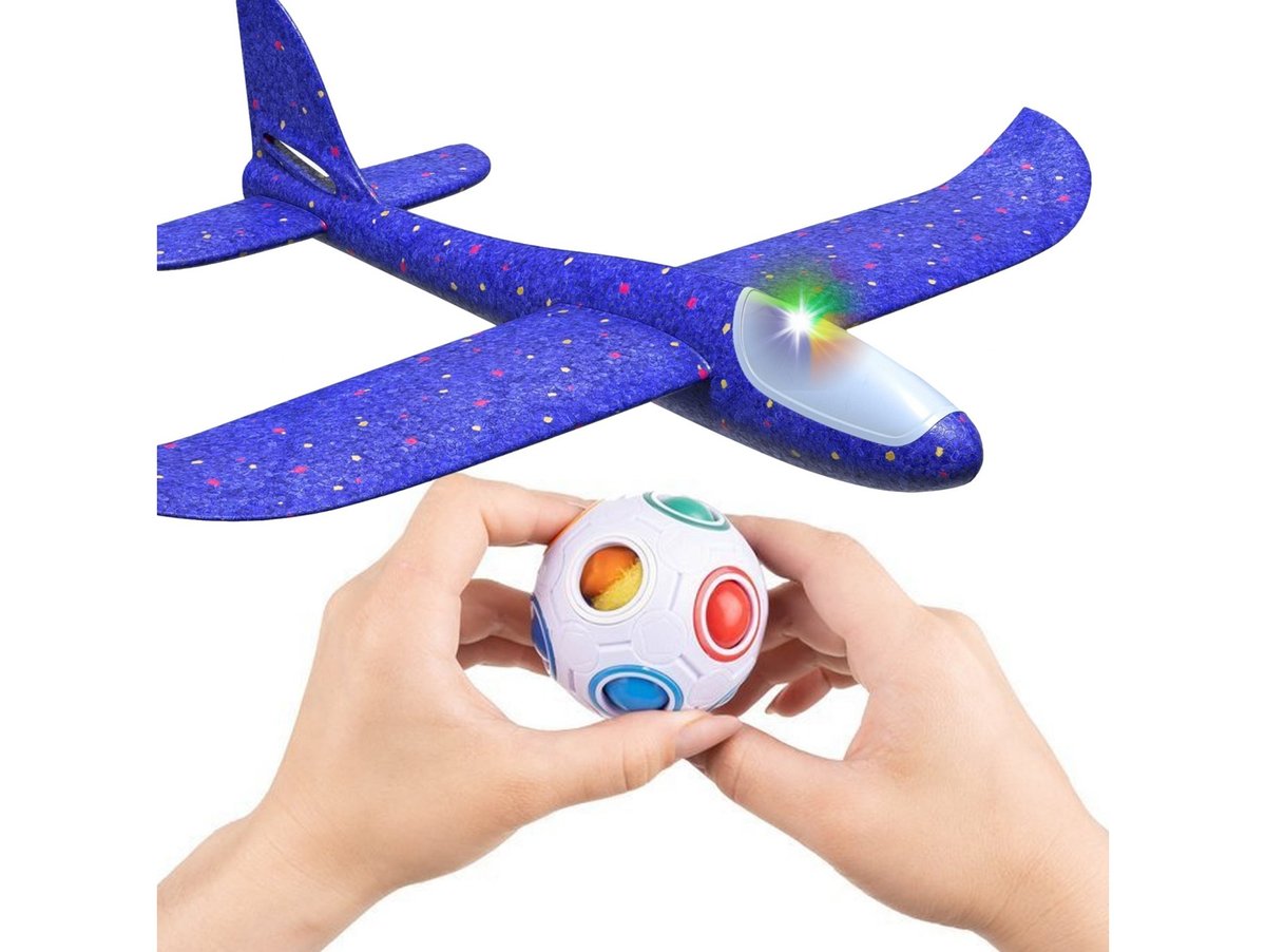 Zestaw Dzień Chłopaka Dzień Dziecka Samolot Led Piłka Antystresowa 3