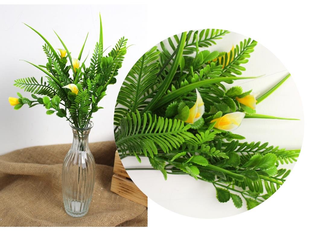 Bukiet Sztucznych Kalii Drobnych 2Szt 37 Cm - Żółty Mz-068B Premium