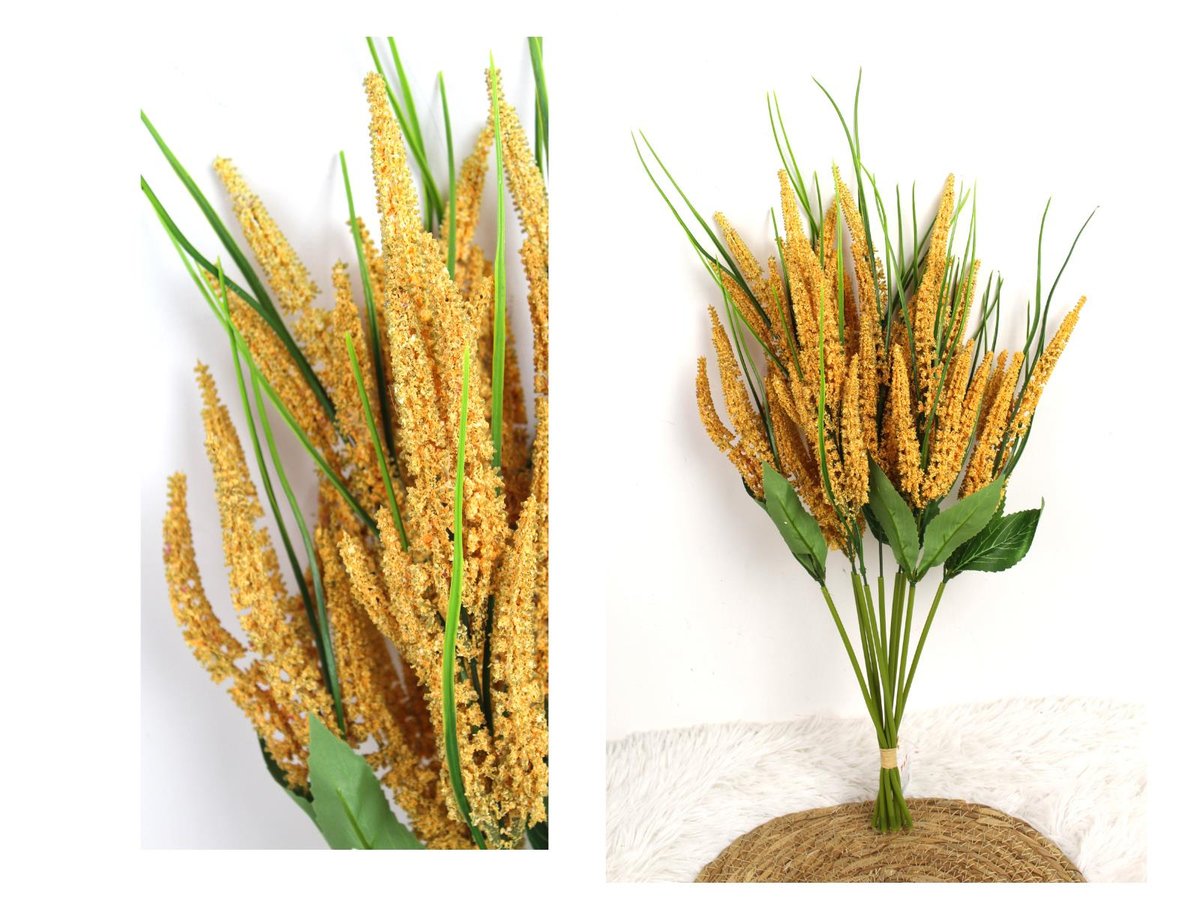 Bukiet Żółtych Wrzosów, 50 Cm, 9 Łodyg W Eleganckim Zestawie