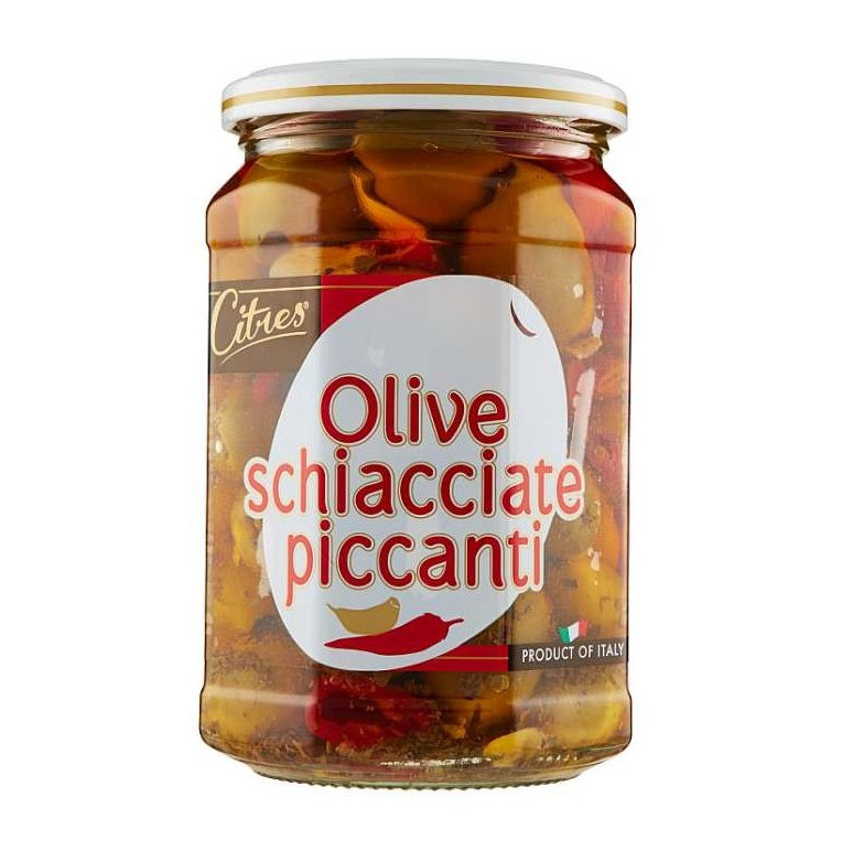 Oliwki zielone w pikantnej zalewie Schiacc Piccanti 520g - Citres