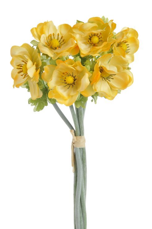 Sztuczny Kwiat Anemon 34 Cm, Zestaw 6 Sztuk, Elegancka Dekoracja