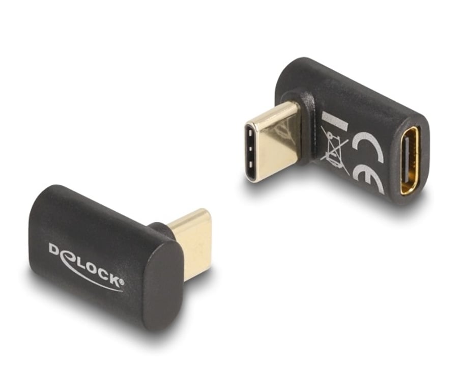 DeLOCK Adapter USB 40 Gbps USB Type-C PD 3.0 100 W, męski na żeński kątowy 8K 60 Hz