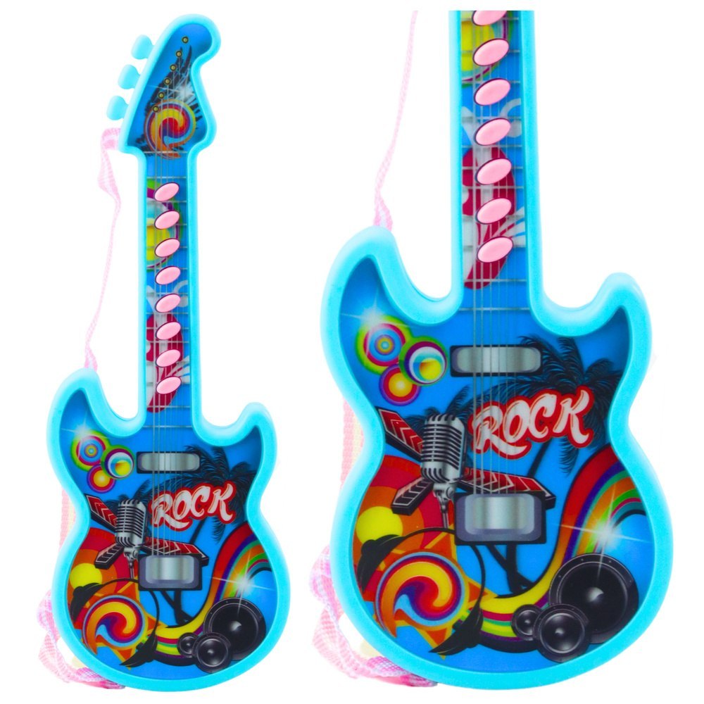Gitara Elektryczna Dla Dzieci Melodie Gama Solmizacyjna Niebieski