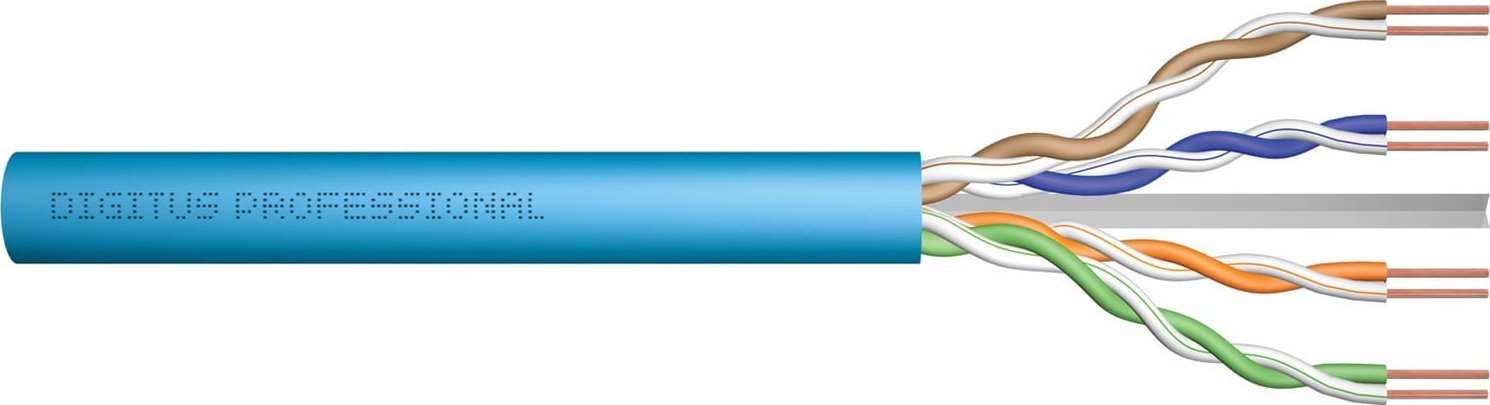 Digitus Kabel instalacyjny DIGITUS kat.6A, U/UTP, B2ca, AWG 23/1, LSOH, 100m, niebieski
