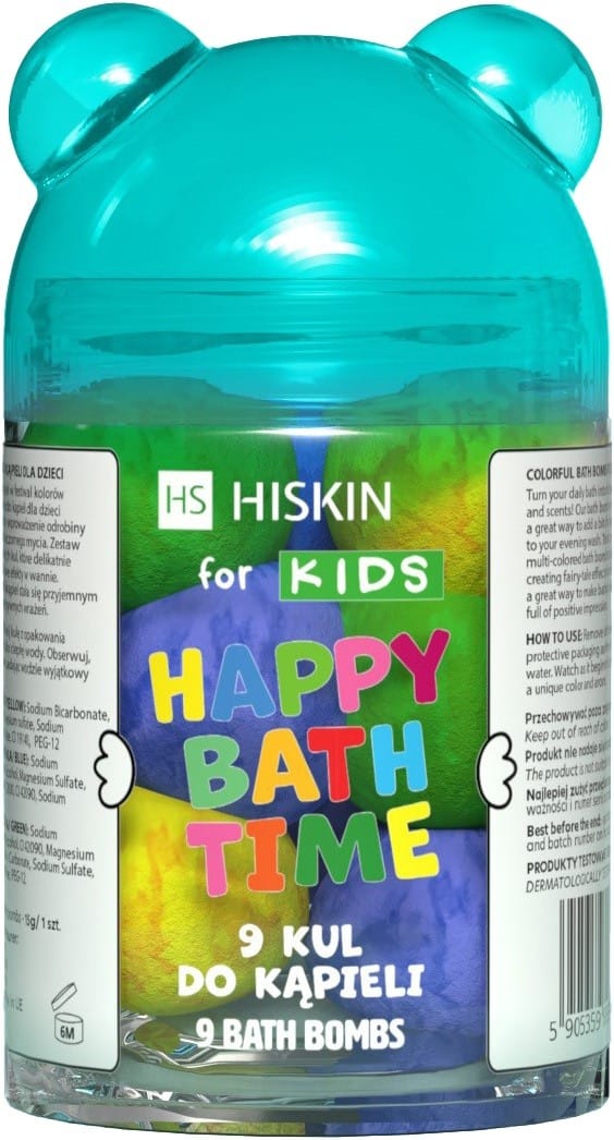 HISKIN KIDS Miś Kule d/kąpieli Happy Bath Time9szt