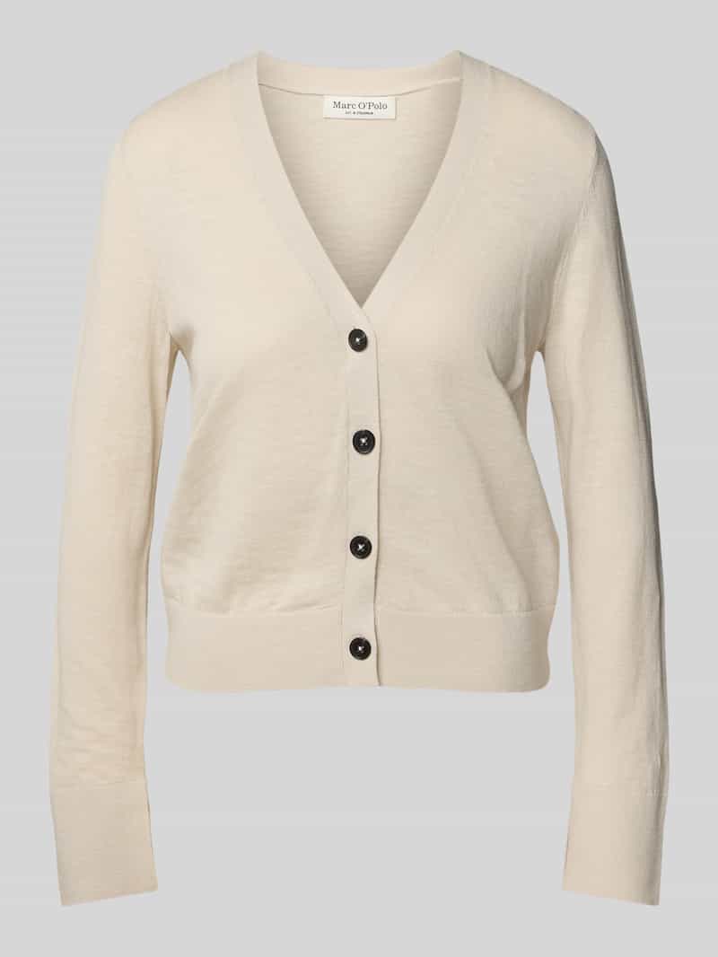 Kurtka z dzianiny o kroju slim fit z mieszanki bawełny i lnu