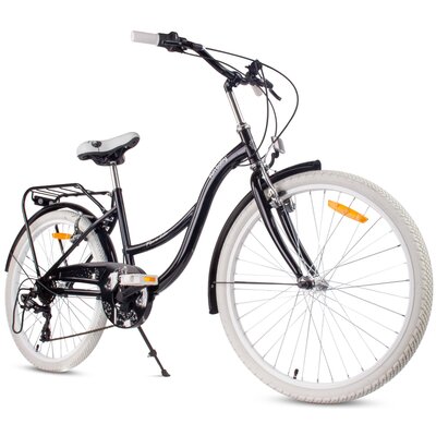 Rower młodzieżowy SUN BABY Flower Bike 24 cali dla dziewczynki Czarny