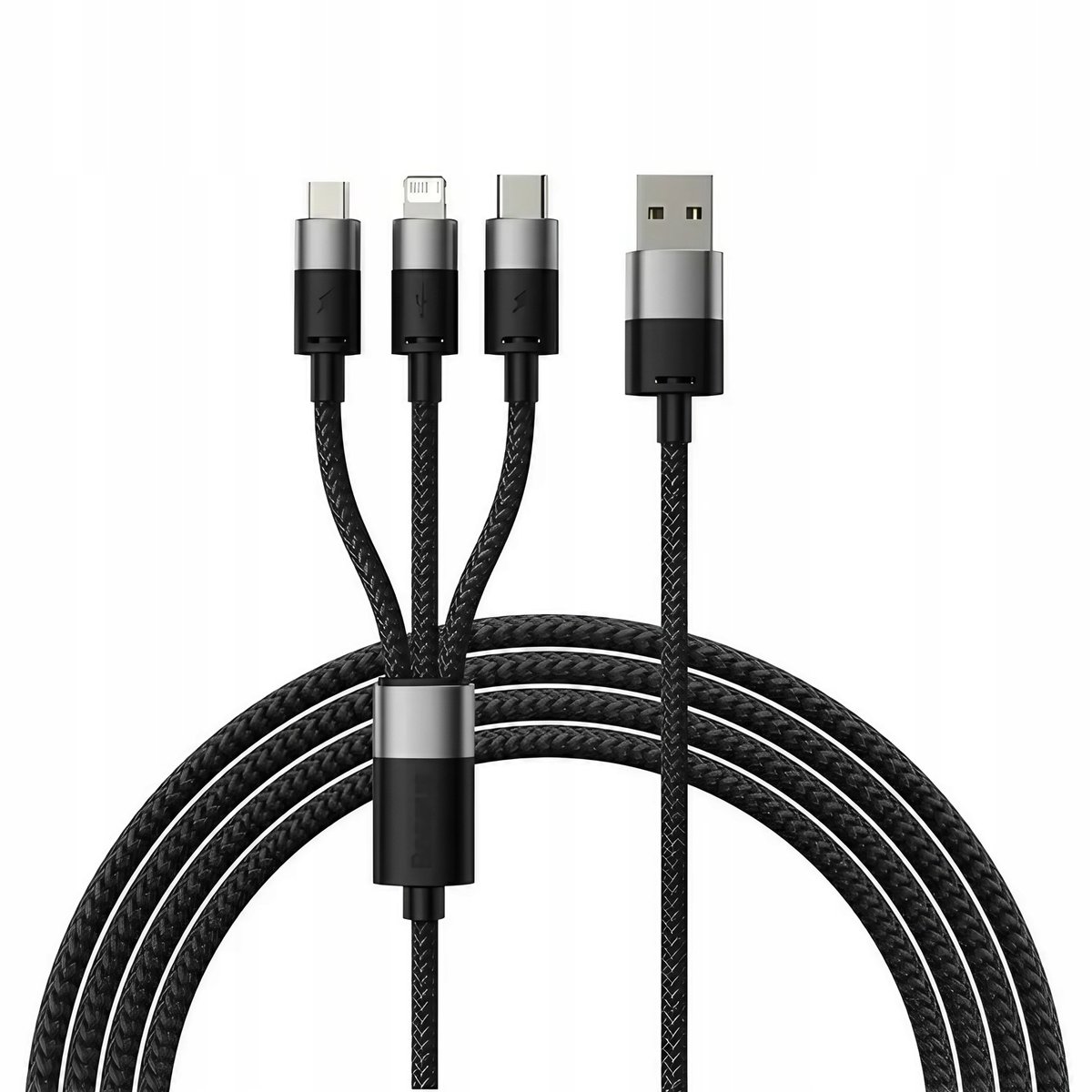 Kabel 3 w 1 Baseus - Szybkie ładowanie, 1,2m, All-in-One,Zestaw kabli USB - USB typ C / microUSB / Lightning