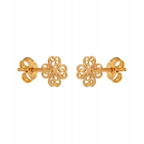 Złote Kolczyki 585 Na Sztyft 0.75 g Rodium