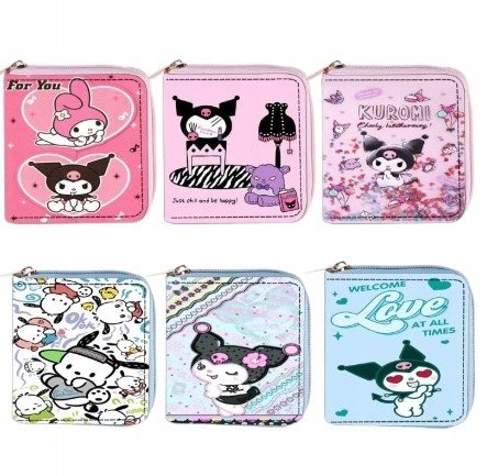 PORTFEL KUROMI ŚLICZNY PORTFELIK NA ZAMEK PORTMONETKA ANIME MY MELODY
