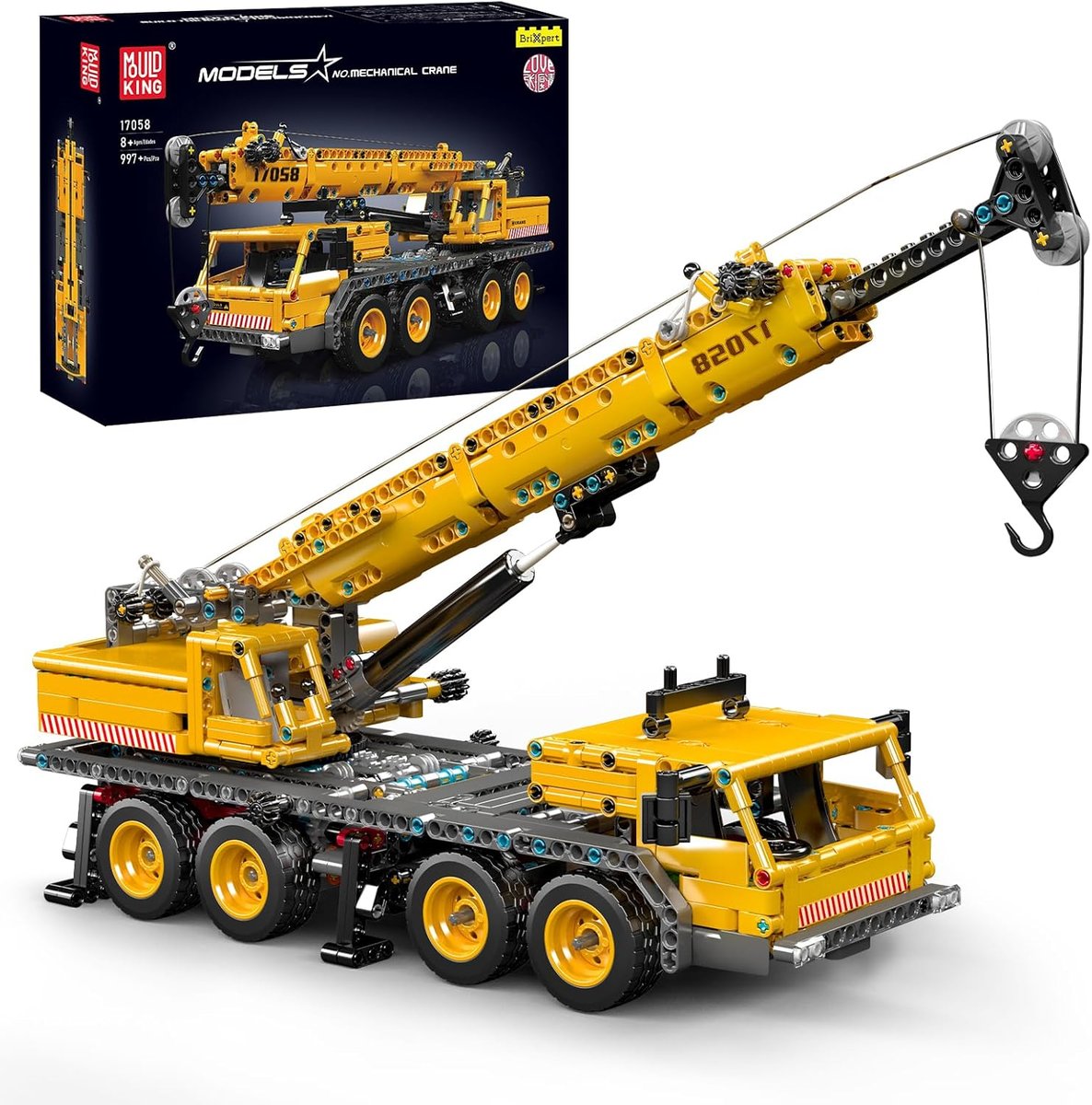KLOCKI MOULD KING 17058 CIĘŻARÓWKA Z DŹWIGIEM MOBILE CRANE 997 EL.