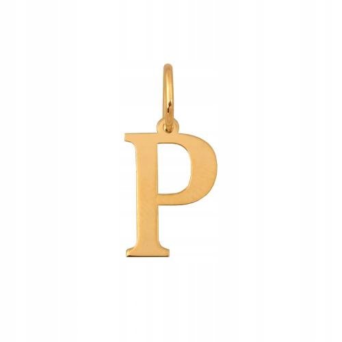 Złota Przywieszka Literka Drukowana Mini 585 0.20 g Rodium