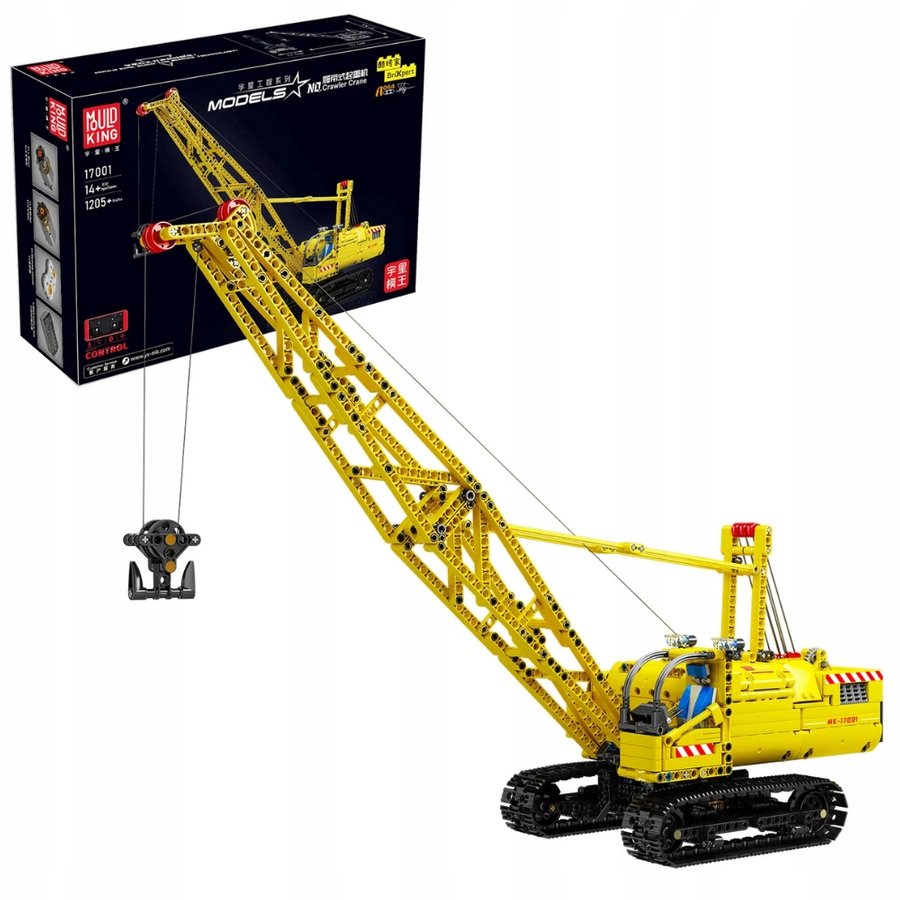 KLOCKI MOULD KING 17001 DŹWIG GĄSIENICOWY CRAWLER CRANE ŻURAW RC 1205 EL.