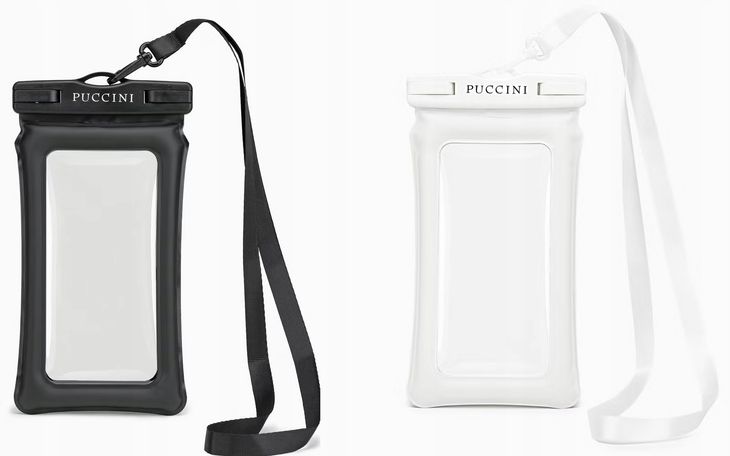 2 x Wodoodporne etui na telefon PUCCINI czarne IPX8 plaża nurkowanie basen