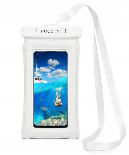 Wodoodporne etui na telefon PUCCINI IPX8 plaża nurkowanie odcień bieli