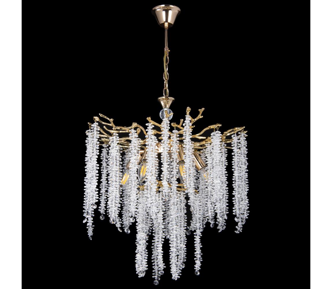 Żyrandol na łańcuchu 6xE14/60W/230V śr. 53 cm złoty