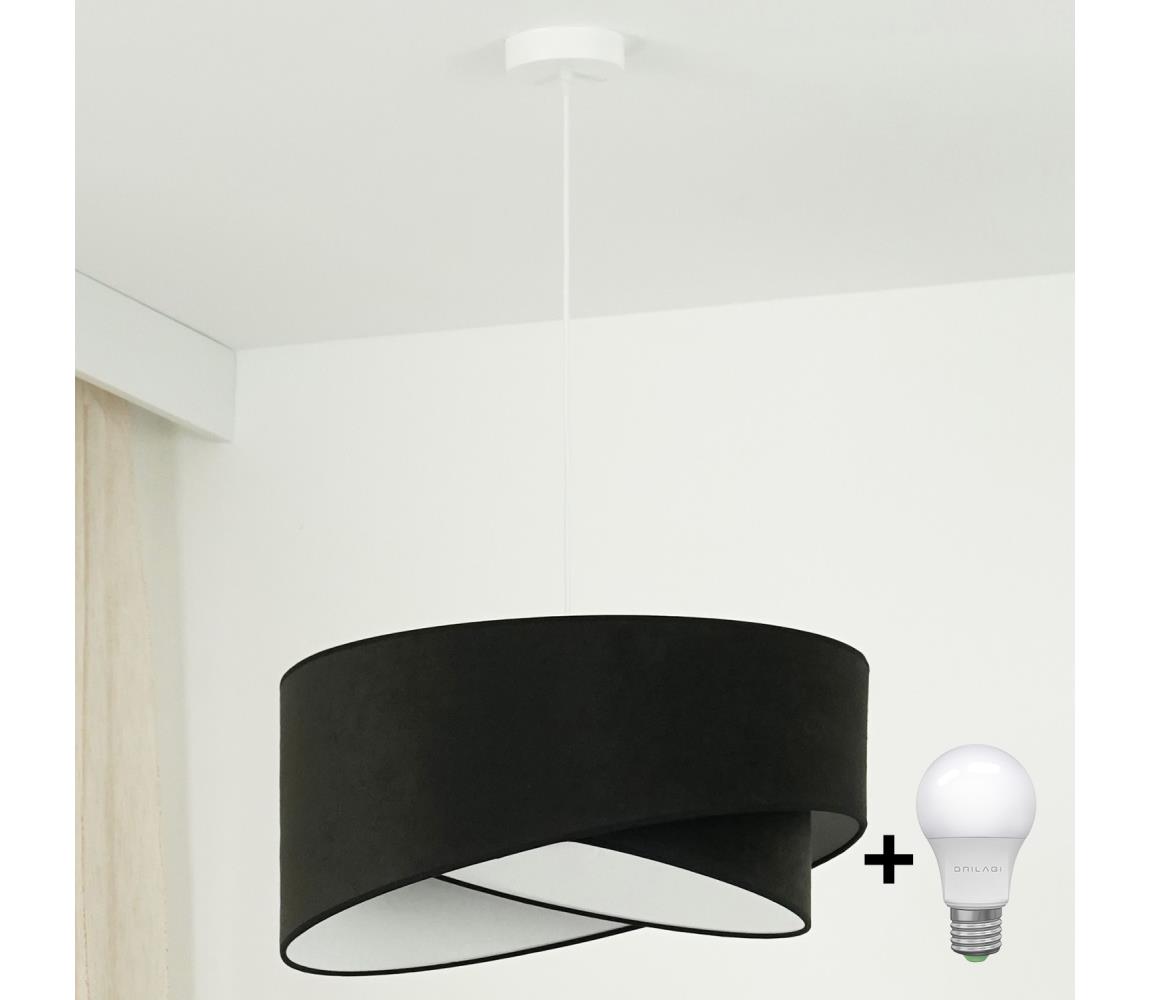 LED Żyrandol na lince LYRA 1xE27/15W/230V czarny/biały