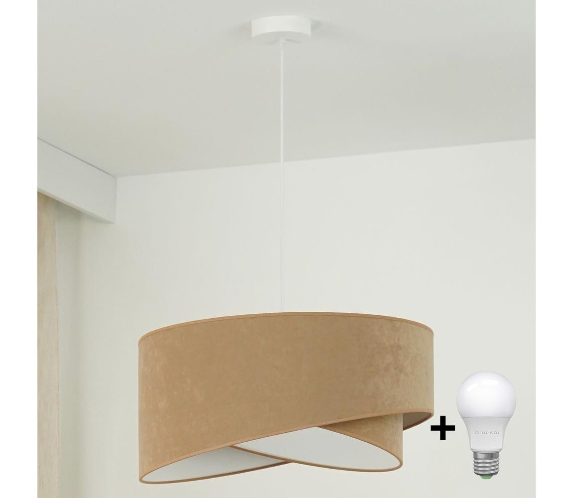LED Żyrandol na lince LYRA 1xE27/15W/230V brązowy/biały