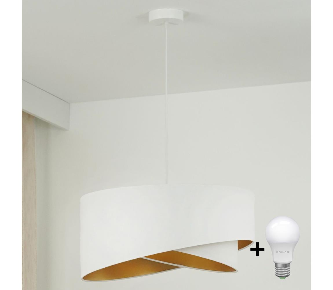 LED Żyrandol na lince LYRA 1xE27/15W/230V biały/złoty