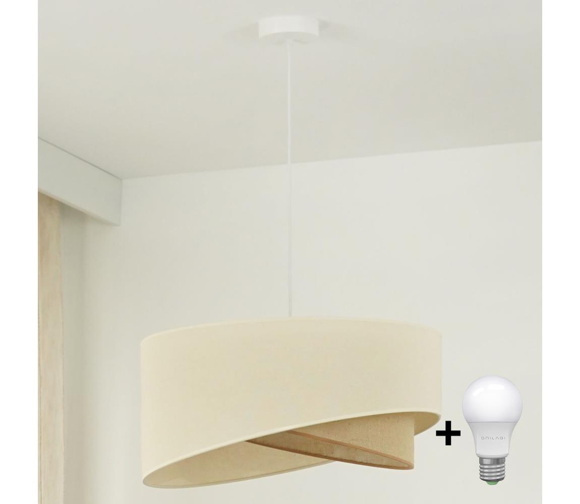 LED Żyrandol na lince LYRA 1xE27/15W/230V kremowy/beżowy