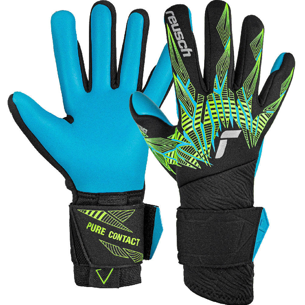 Rękawice bramkarskie Reusch Pure Contact Aqua black/fluo lime/aqua