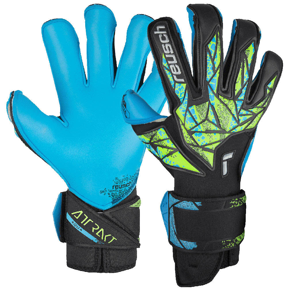 Rękawice bramkarskie Reusch Attrakt Aqua Evolution black/fluo lime/aqua