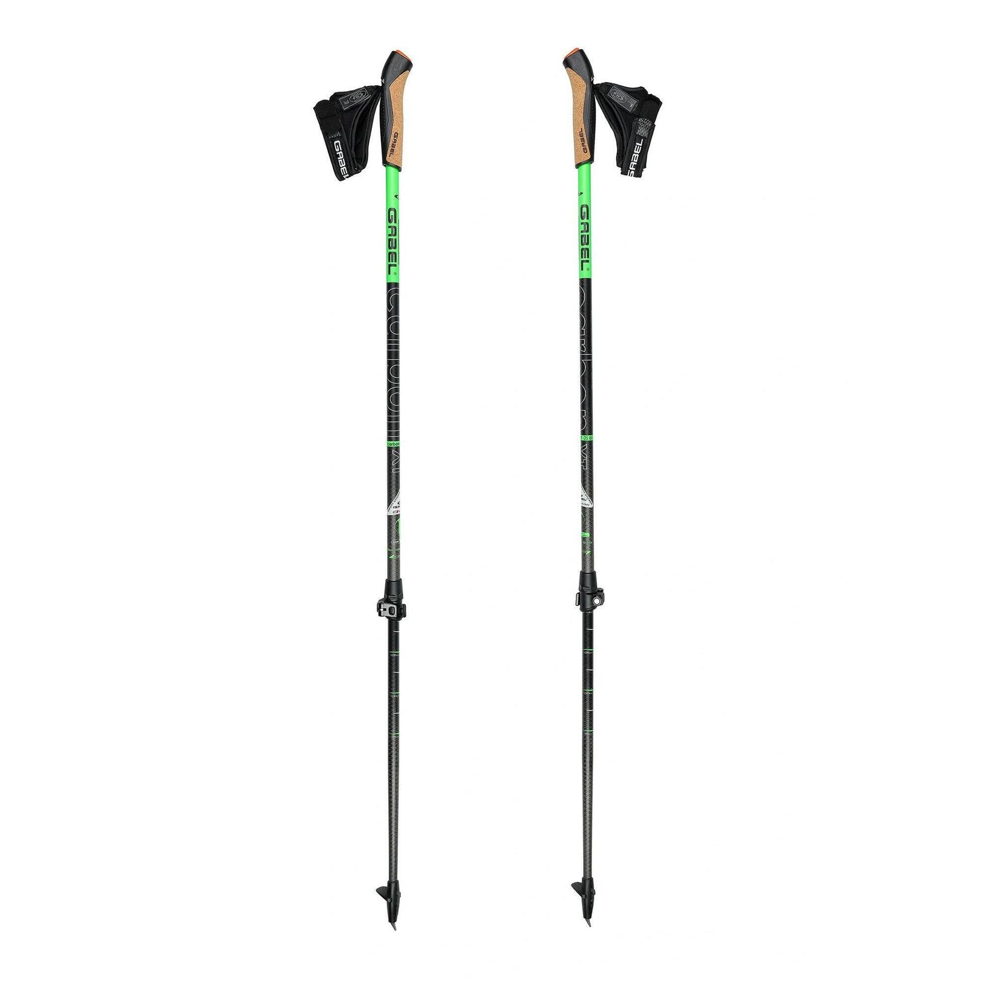 Kije nordic walking GABEL Carbon XT 2S 80 F.L. czarno-zielone 7009351490000