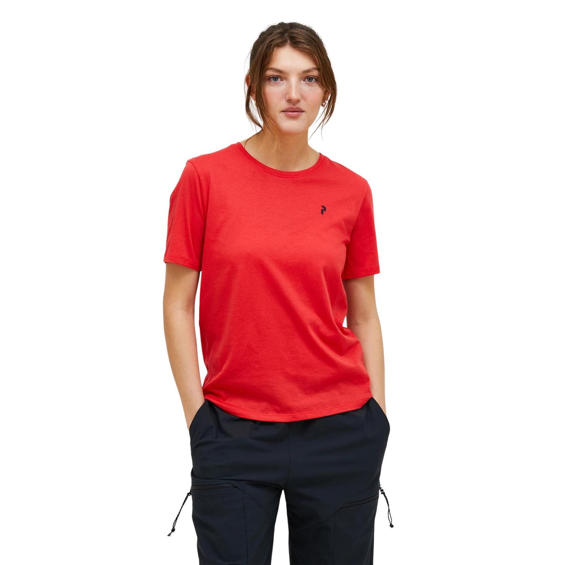 Koszulka Peak Performance damska Explore Graphic Tee czerwona - L